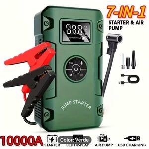 Portable Jump Starter & Air Pump - Green